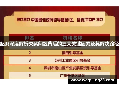 赵鹏深度解析欠薪问题背后的三大关键因素及其解决路径 赵鹏深度解析欠薪问题背后的三大关键因素及其解决路径
