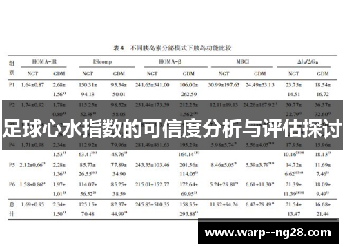足球心水指数的可信度分析与评估探讨